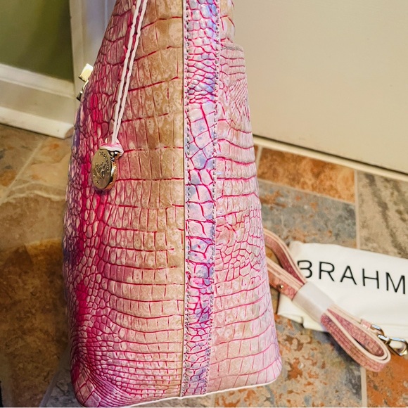 💘NWOT! RARE COLOR!! Brahmin Leather Croc Shira in Optimism! - Picture 12 of 16